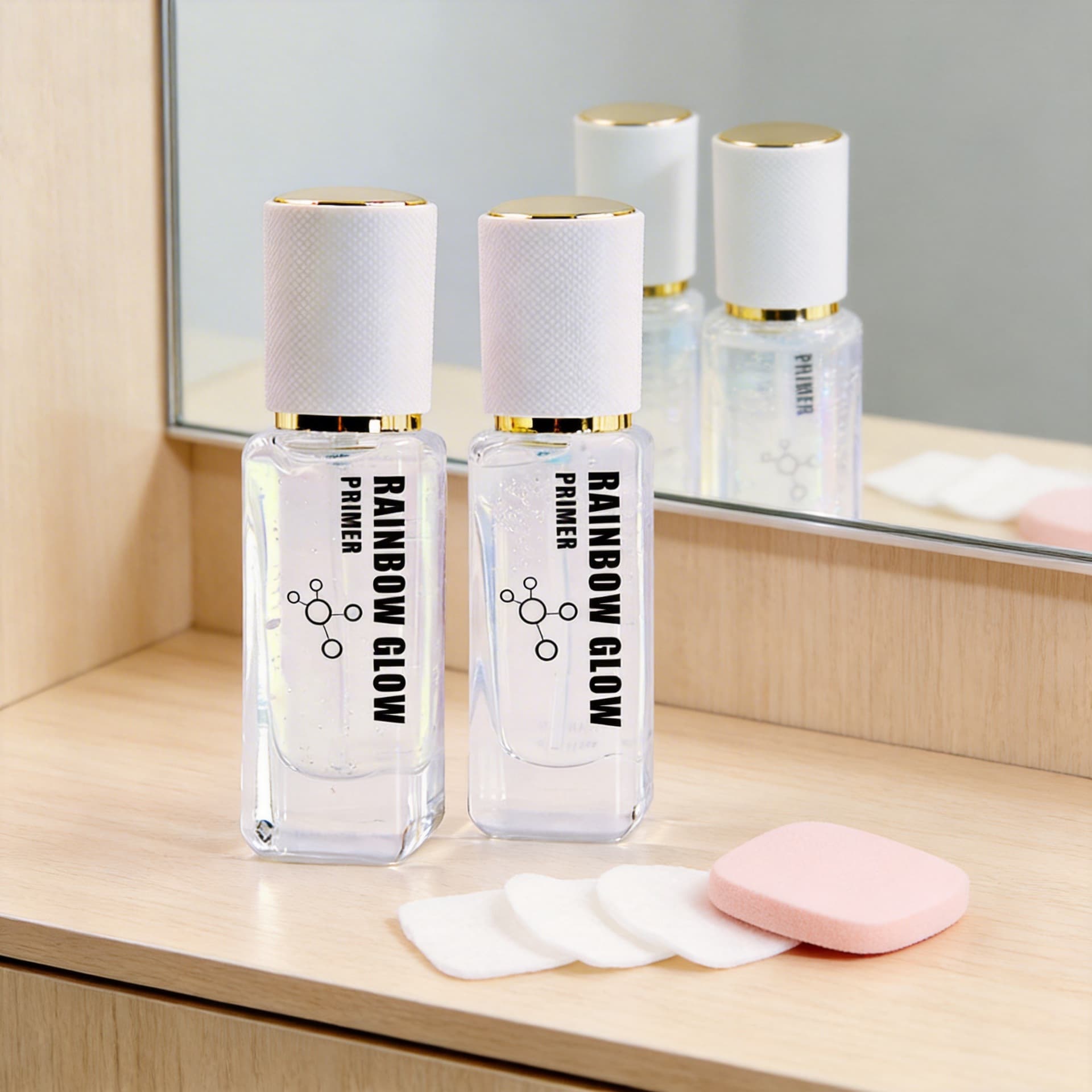 Small batch printable no logo makeup primer iridescent moisturizing primer foreign trade makeup to brighten skin tone