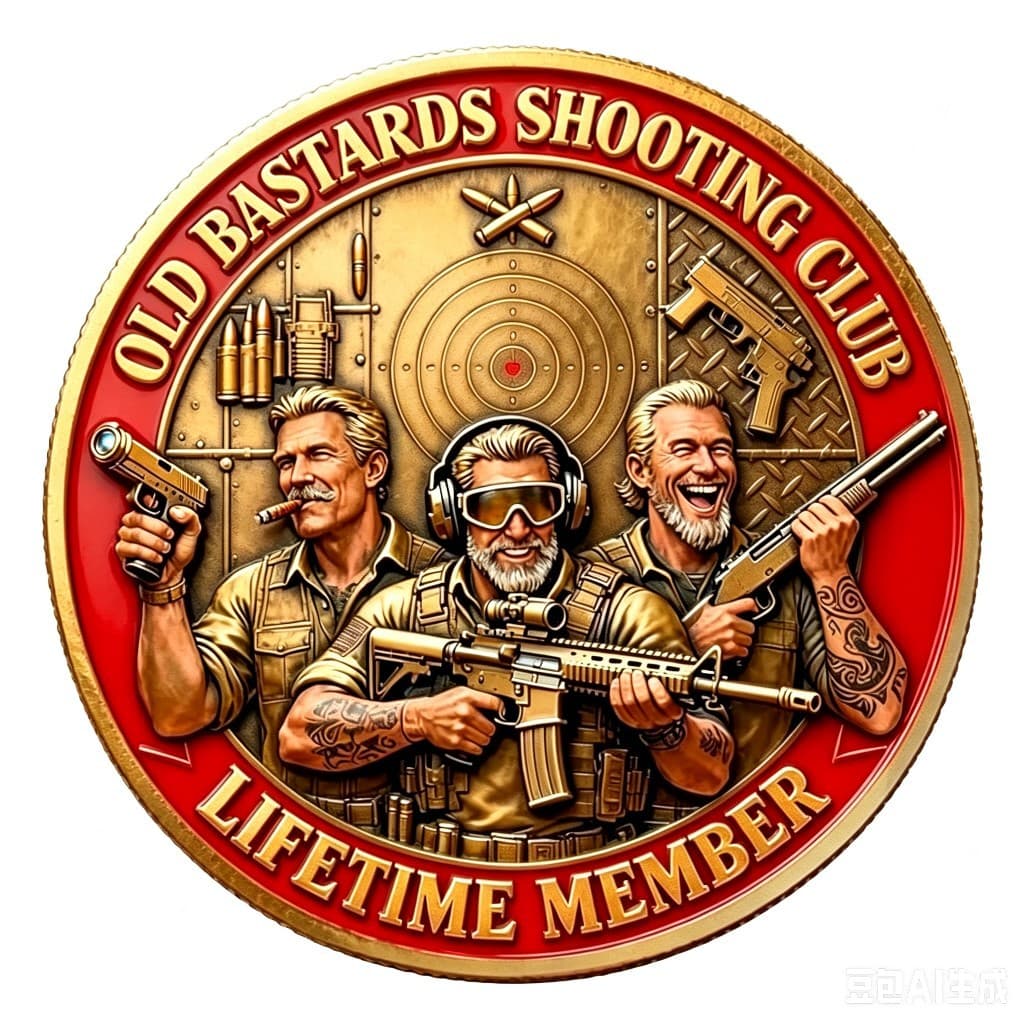 Cross-border new model, old guy hunting cabin commemorative coin, club hunter challenge coin, fun hunter commemorative coin