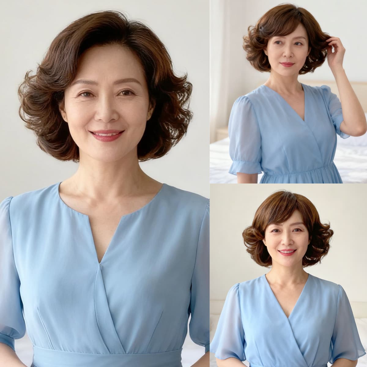 Factory Women's Wig Short Hair Style Full Wig Cap for Middle-aged and Elderly Mothers Fluffy Covers Gray Hair Wig Wholesale