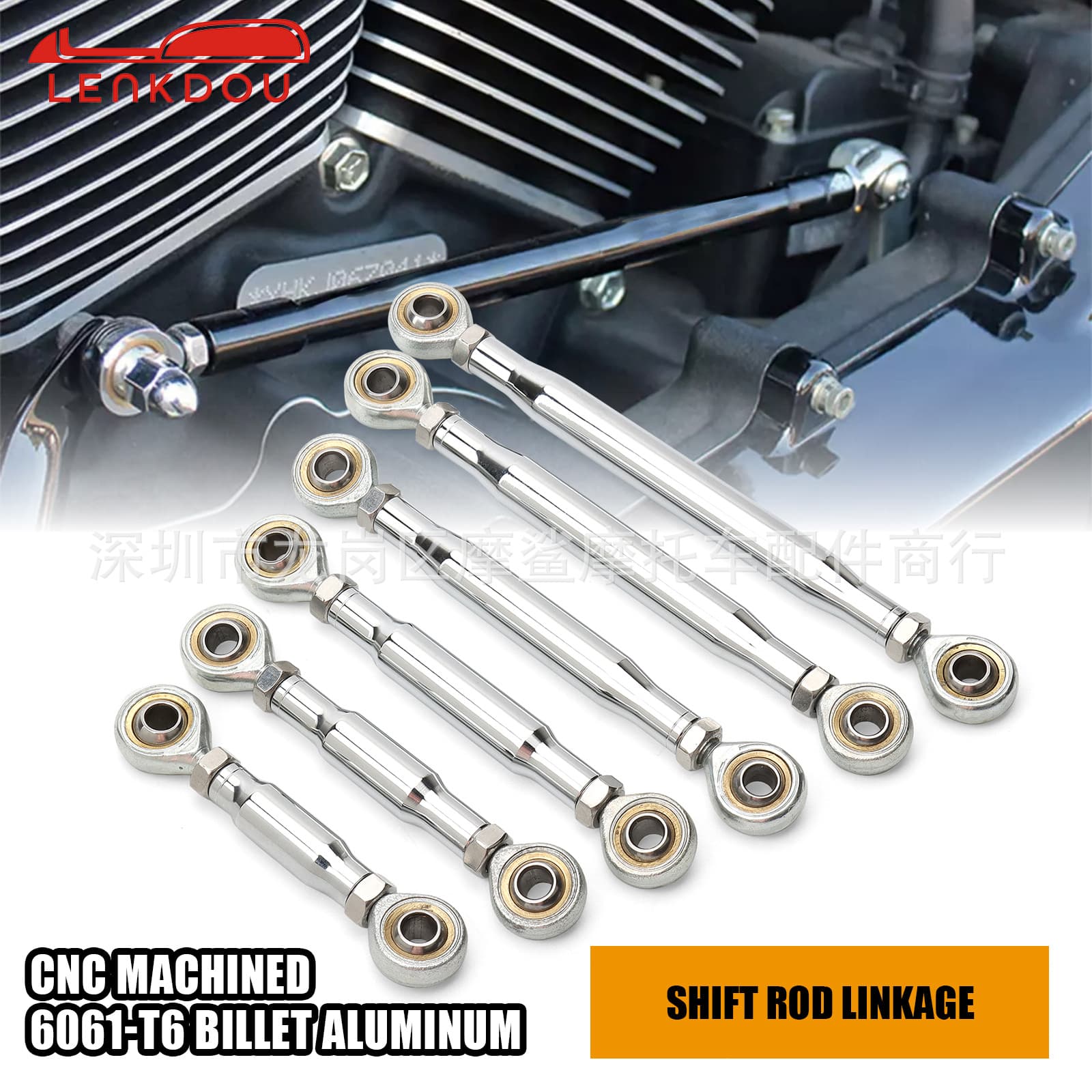 Harley Davidson Foot Peg Shift Linkage 50mm-380mm Gear Shift Rod M8 Axle Connecting Rod