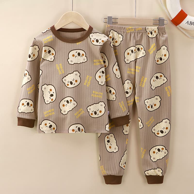 Children's Autumn New Pure Cotton Set, Round Neck Long-sleeve Underwear, Pajamas and Homewear for Boys and Girls