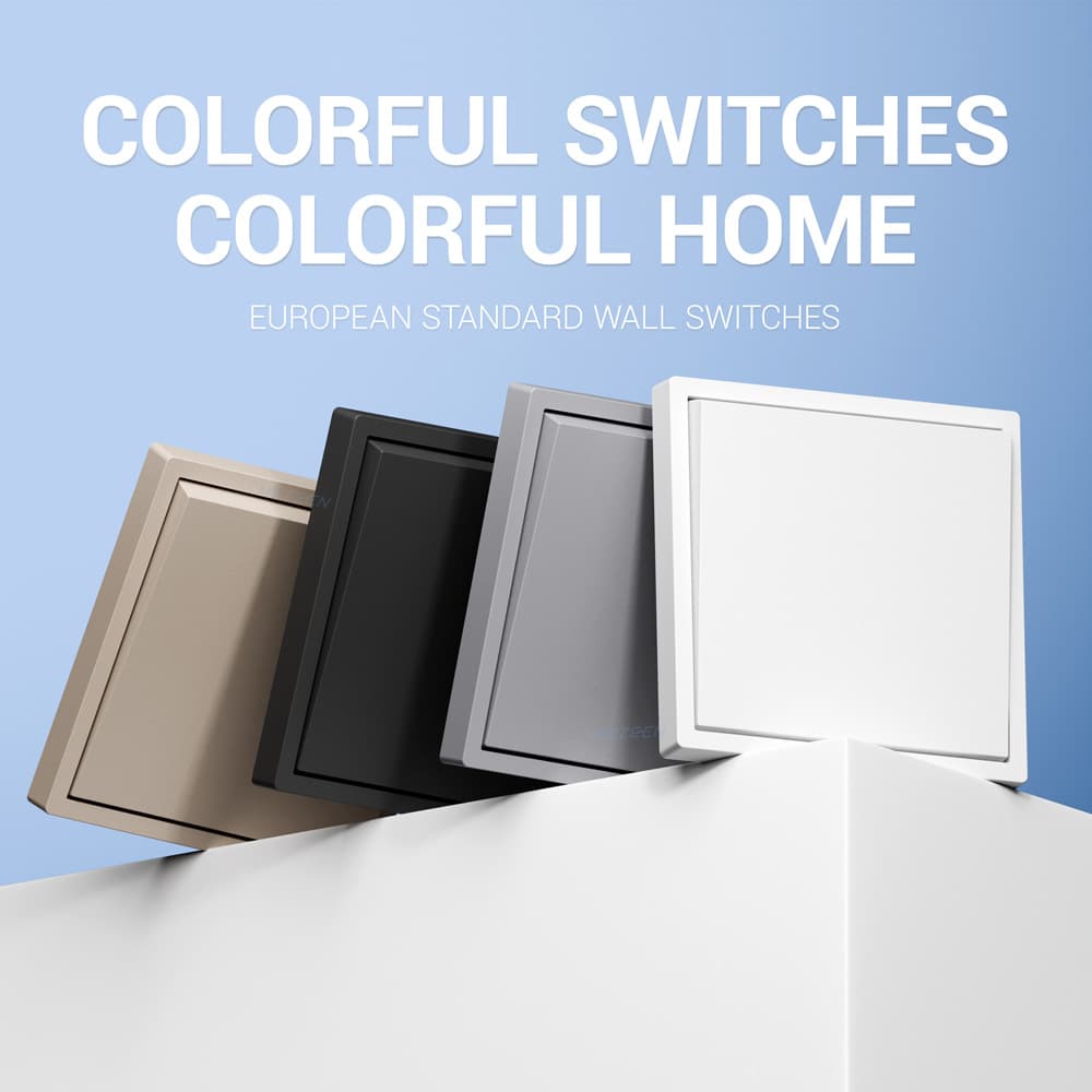 European frosted large panel one switch European standard wall switch socket one open single control double control CE certified
