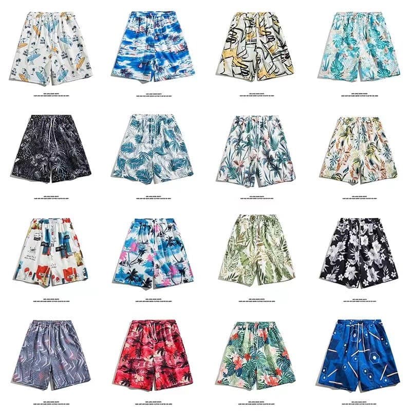 Beach Shorts for Men Hawaiian Thin Floral Shorts Loose Straight Casual Quick-Dry 5-Inch Shorts
