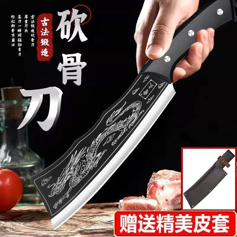 Dragon-slaying cleaver for household bone chopping, professional butcher's commercial bone splitter, ultra-sharp hatchet ready for wholesale