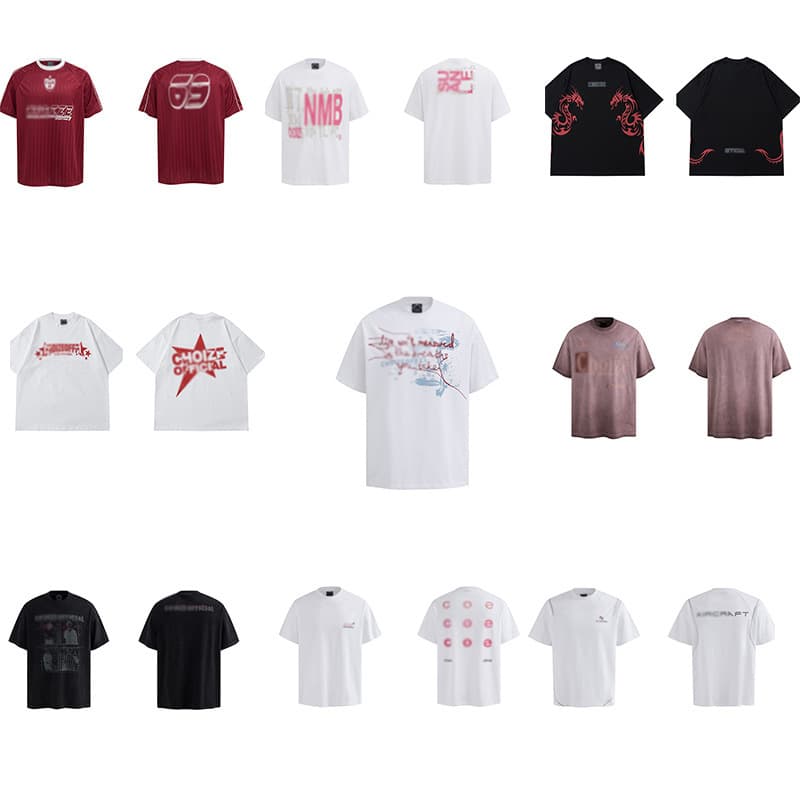 American-Style Summer Washed-Out Trendy Brand Lettered Loose T-Shirt for Men and Women, Couple's Short-Sleeve