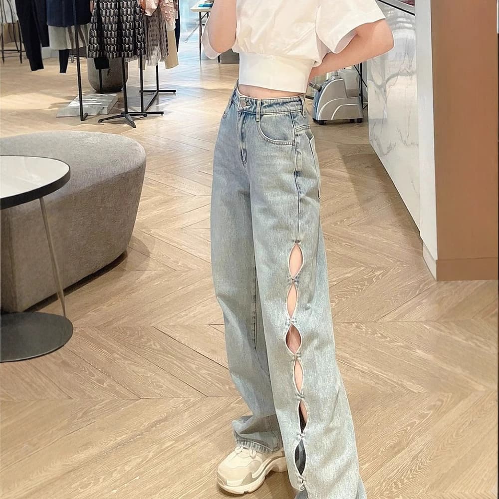 2026 Spring/Autumn New Design Unique Distinctive Pants Korean Loose Straight Leg Trendy Jeans