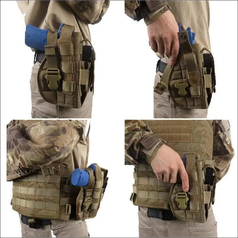 Outdoor Tactical Holster CS Field Tactical Concealed Holster Outdoor Hiking Camping Leg Drop Pouch Ambidextrous Gun