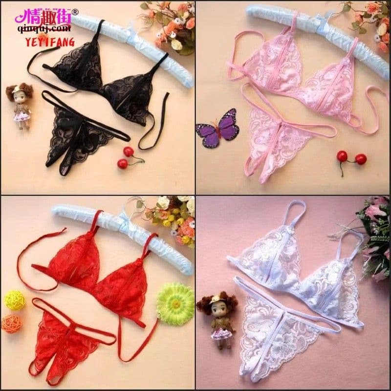 Sexy Mini Silicone Doll Clothes Three-Piece Underwear Panties Set with Sexy Text Print