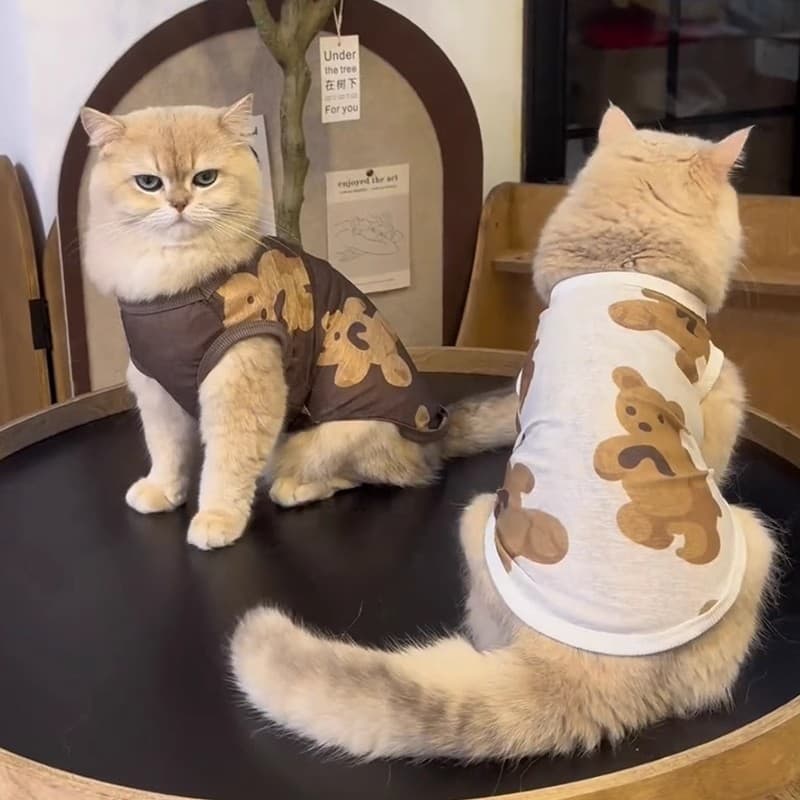 Summer Thin Cat Clothes, Anti-Shedding, for British Shorthair, Blue Cat, Ragdoll, Silver Gradient, Puppy, Breathable and Cool