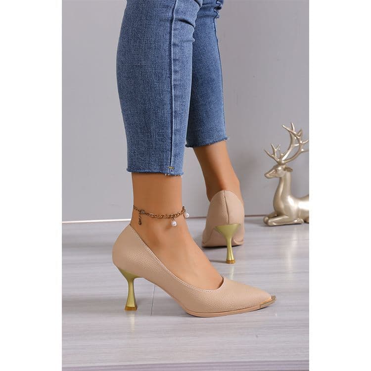 Sexy Thin Heel Pointed Toe Elegant High Heels for Women 2025 Summer New Fashion Soft Leather Versatile Flats