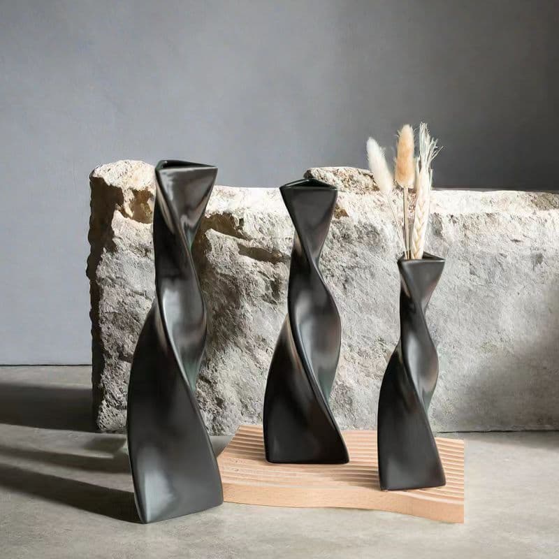 Creative Minimalist Ceramic Vase, Irregular Shape, Dried Flower Arrangement, Living Room Home Decor, Ins Style Art Vessel