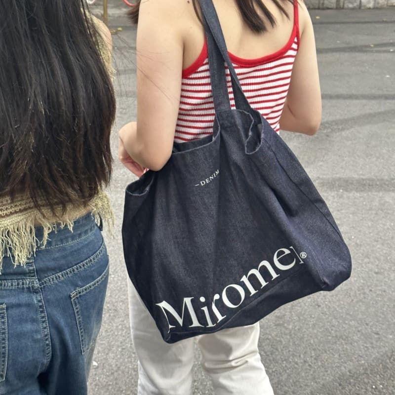 Miroment Life Needs a Big Bag! Indigo Extra-Large Capacity Denim Tote Bag with Shoulder Strap