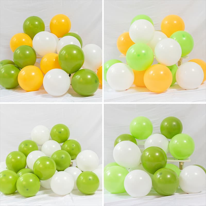 Retro Olive Green Balloons Children's Birthday Decoration Scene Arrangement Forest Theme Balloons Green Bean Sand Color Balloons