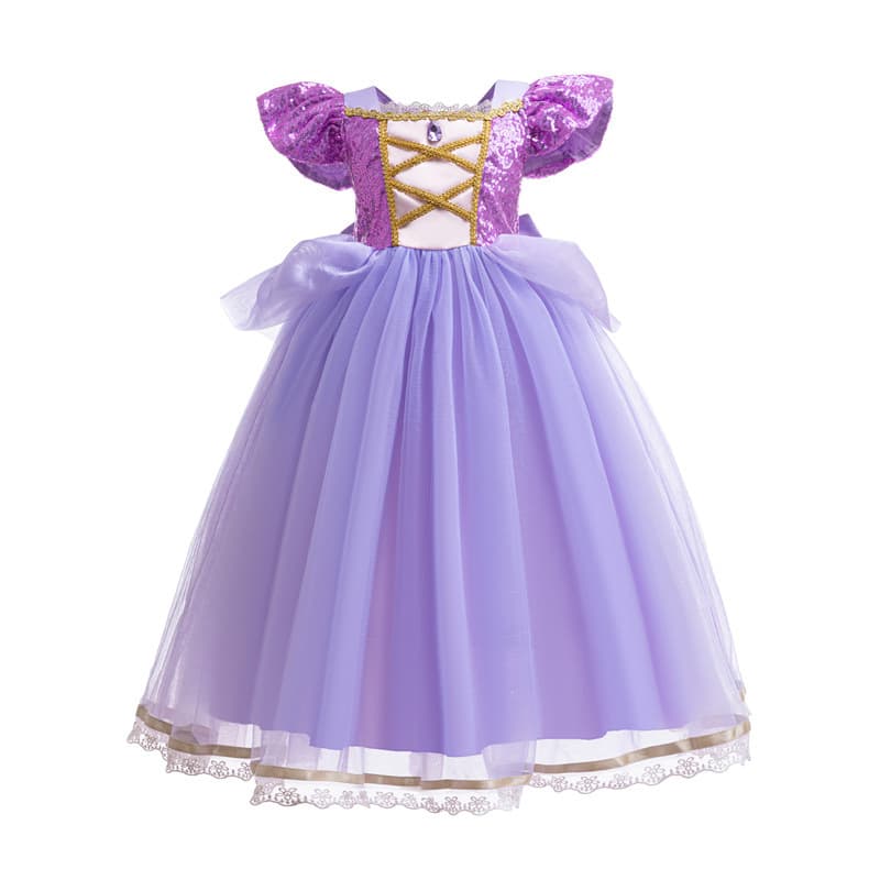 2025 Foreign Trade Christmas Rapunzel Dress Children's Rapunzel Birthday Costume Dress Sofia Girls Jumpsuit
