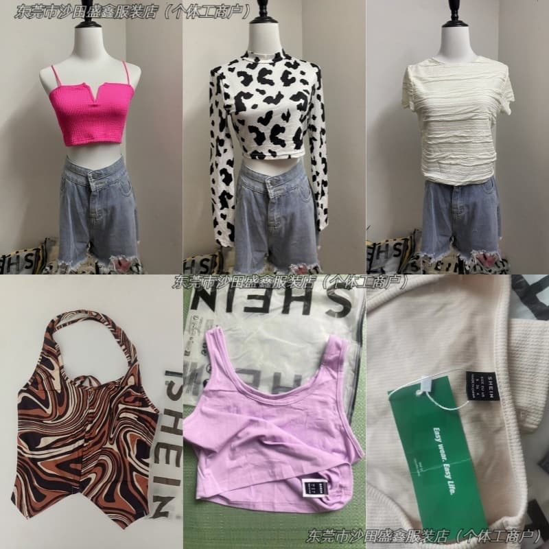 SHEIN large stock summer clothing mixed styles and sizes end-of-season clearance warehouse sale bulk pricing multi-color coordinated pants
