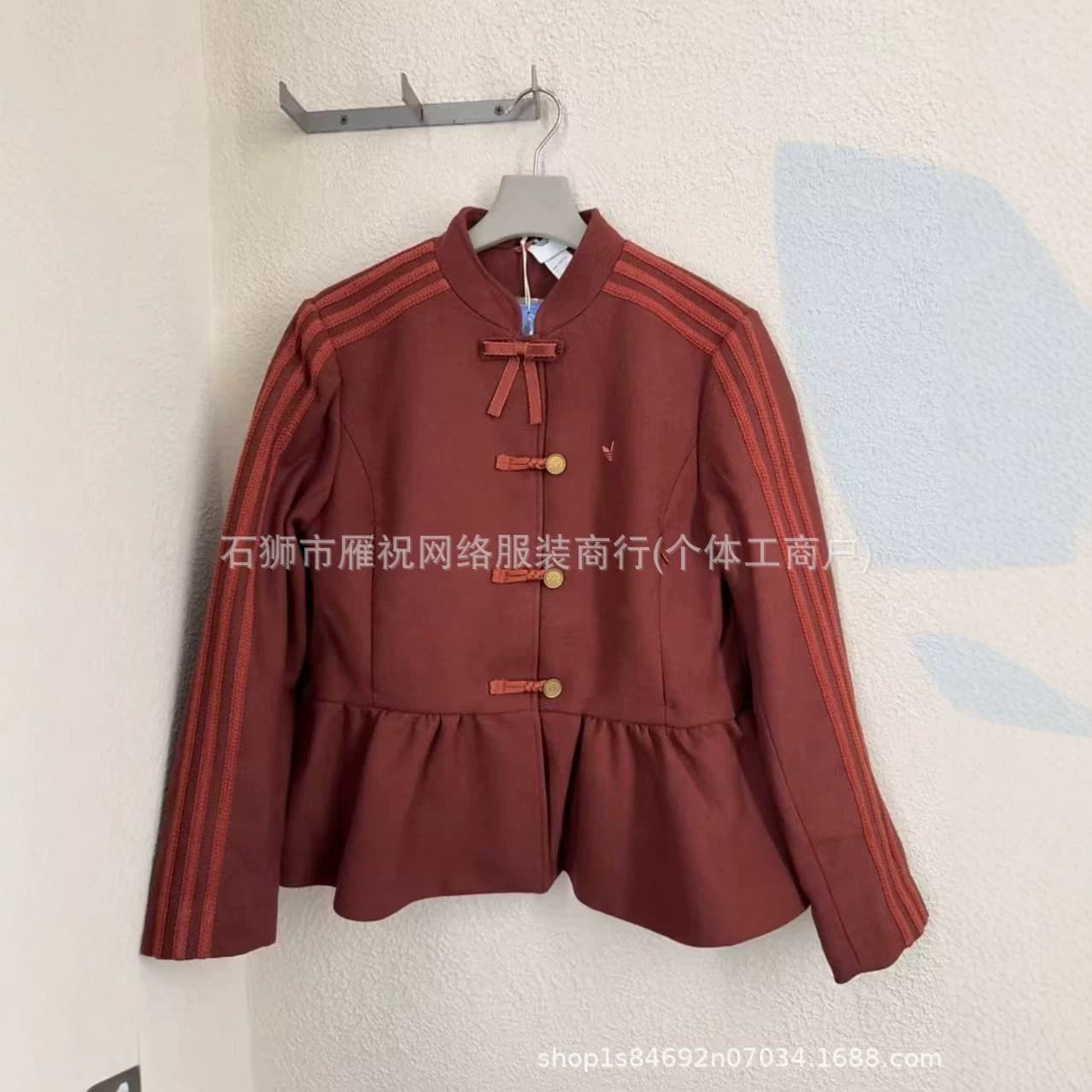 San Ye He Cong Same Style Women's New Autumn/Winter New Chinese New Year Bud Jacket National Trend Sports Short Coat