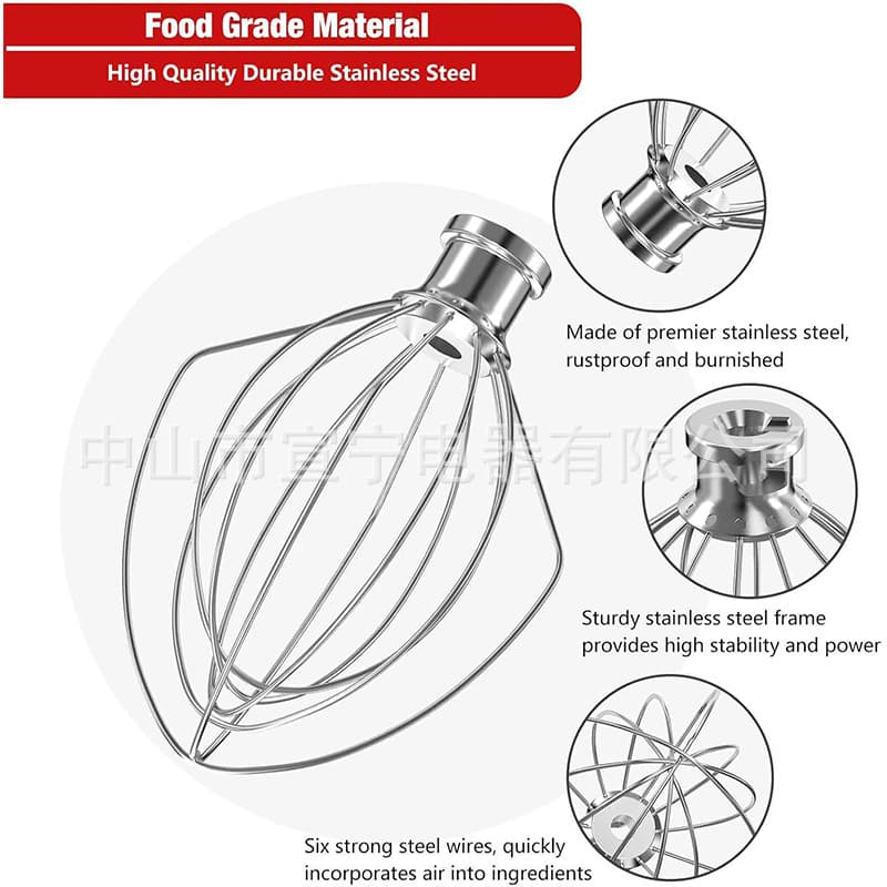 KN256 Full Stainless Steel Mixing Attachment Compatible with KitchenAid Stand Mixer Accessories