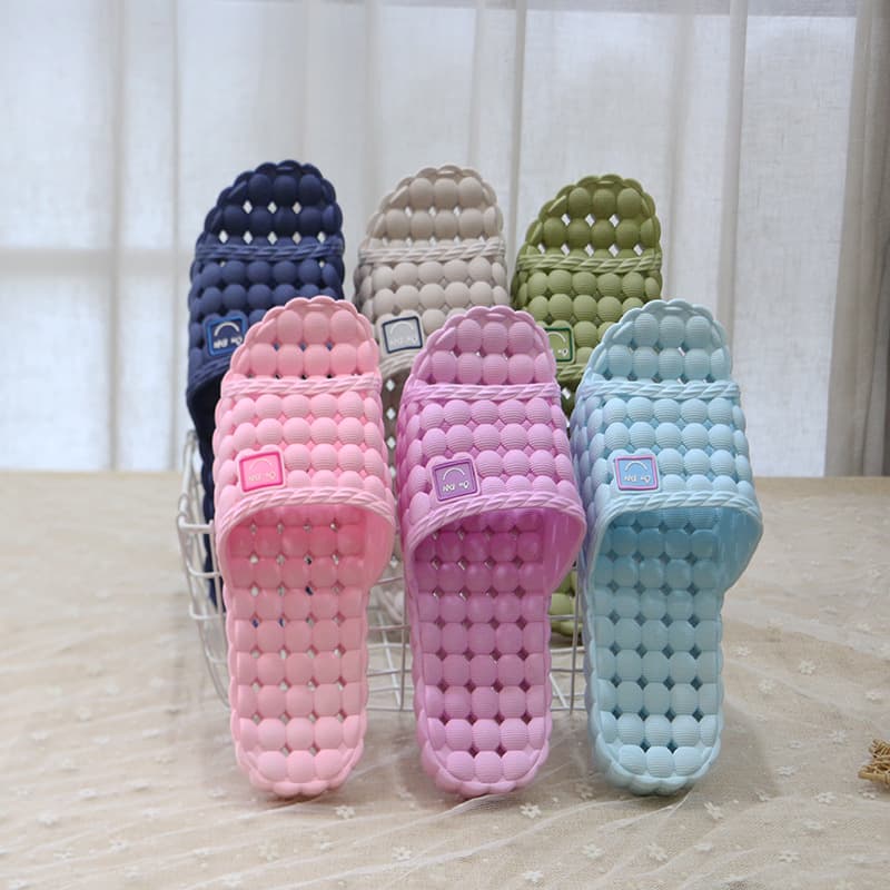 Warm Bathroom Slippers, Couple Slides, Hollow Out Smiley Face, Grape Candy Color, Men's Fashion