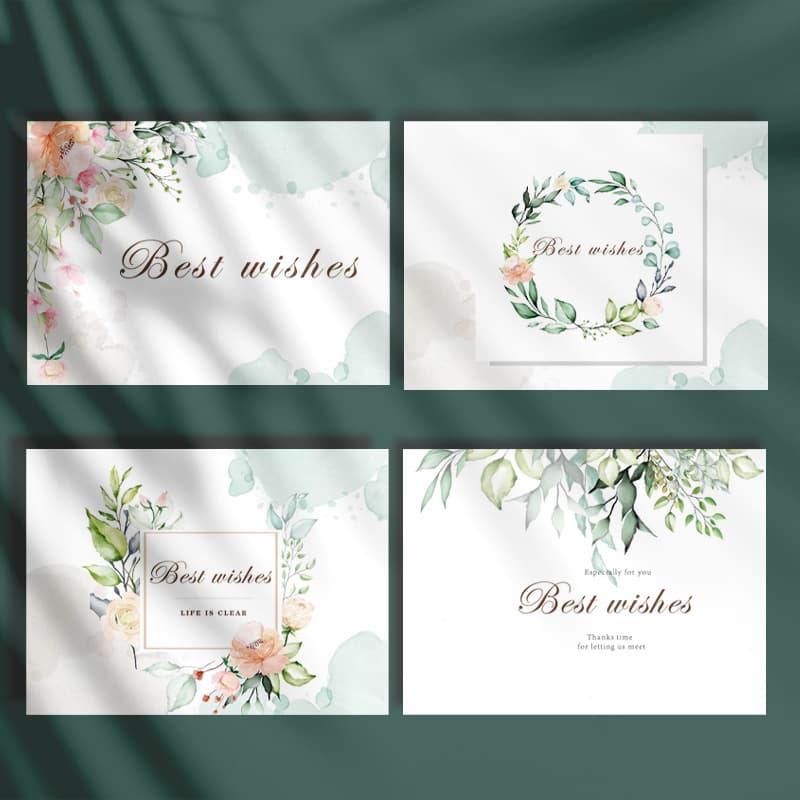 Foreign Trade Amazon Simple Forest-themed Greeting Cards, Holiday Handwritten Cards, Fresh Double-sided Plant Cards for Teacher's Day