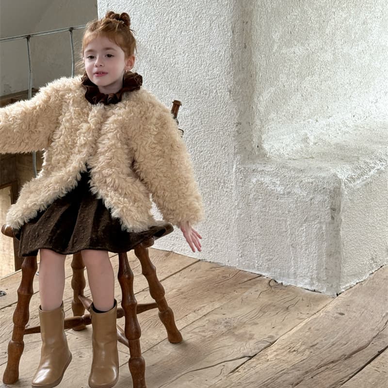 Chengle 25 Winter Girls' Stylish Fashionable Coat Girls' Cotton-Padded Curly Lamb Wool Faux Fur Coat