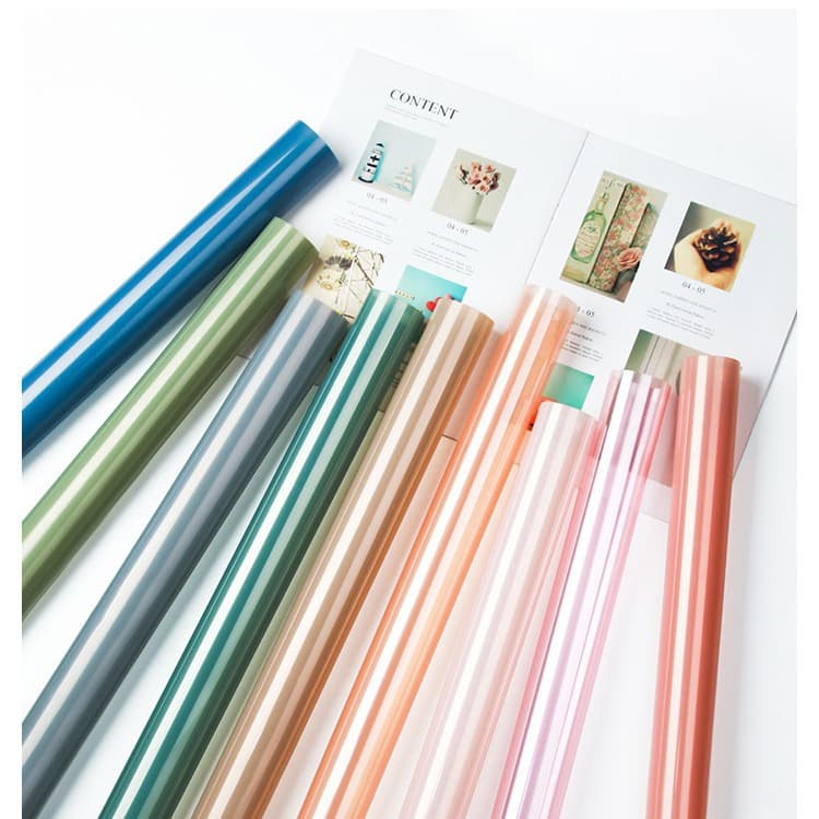 Wholesale Flower Shop Materials Floral Art Fresh Flower Bouquet Wrapping Paper Waterproof Solid Color Flower Wrapping Crystal Cellophane Paper
