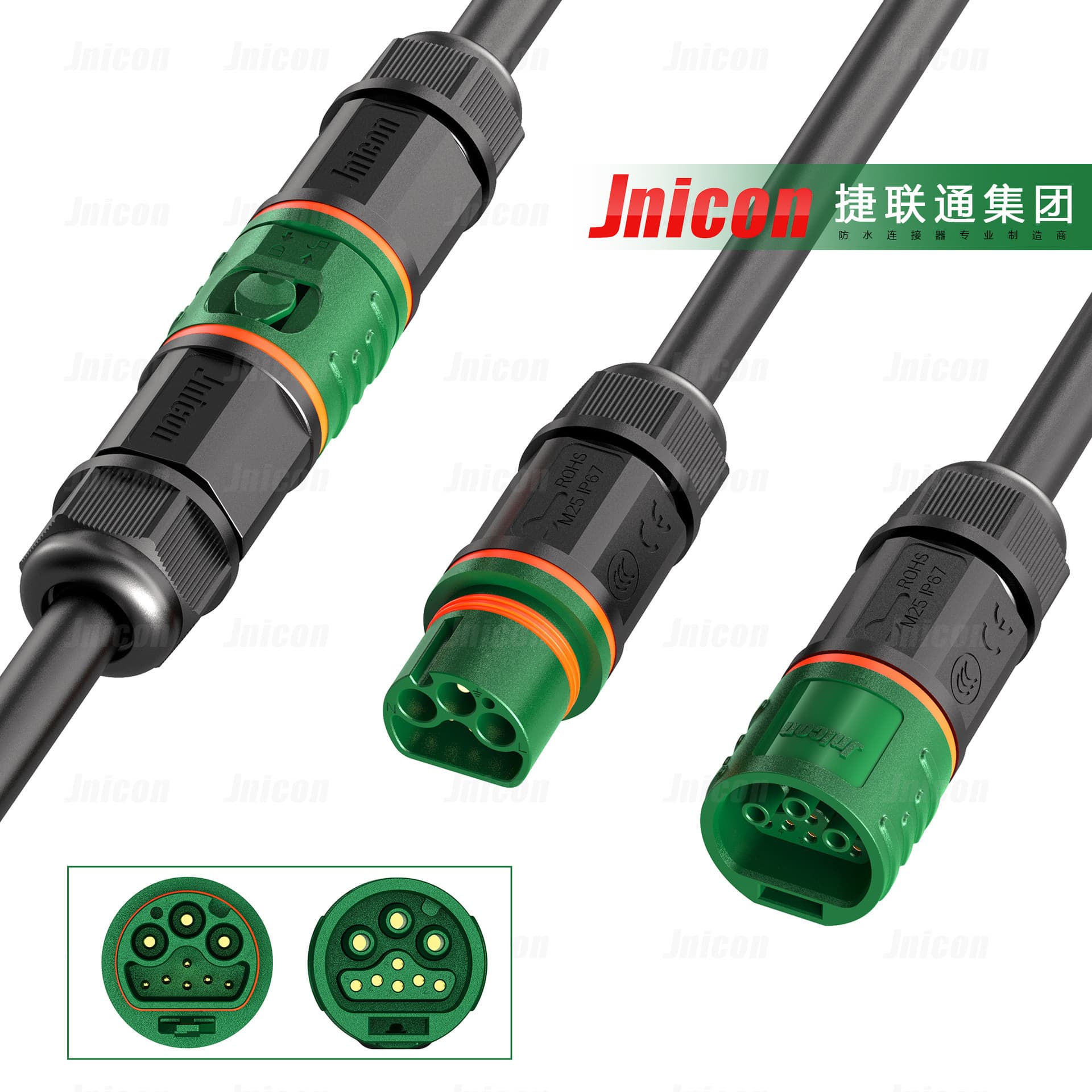 New M25 Quick-Connect Straight-Pull 3+6 Pin Plant Light Connector with Waterproof Board-to-Board Aviation Plug from Source Factory