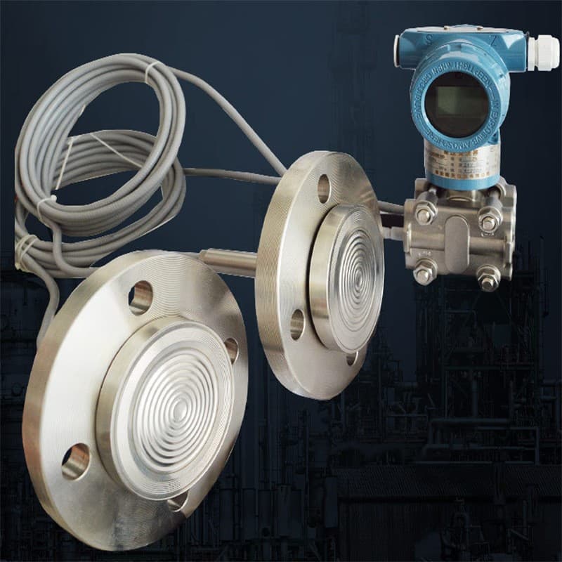 Double Flange Level Transmitter Differential Pressure Diaphragm Level Converter Anti-corrosion Explosion-proof Water Tank Level Remote Transmission 4-20mA