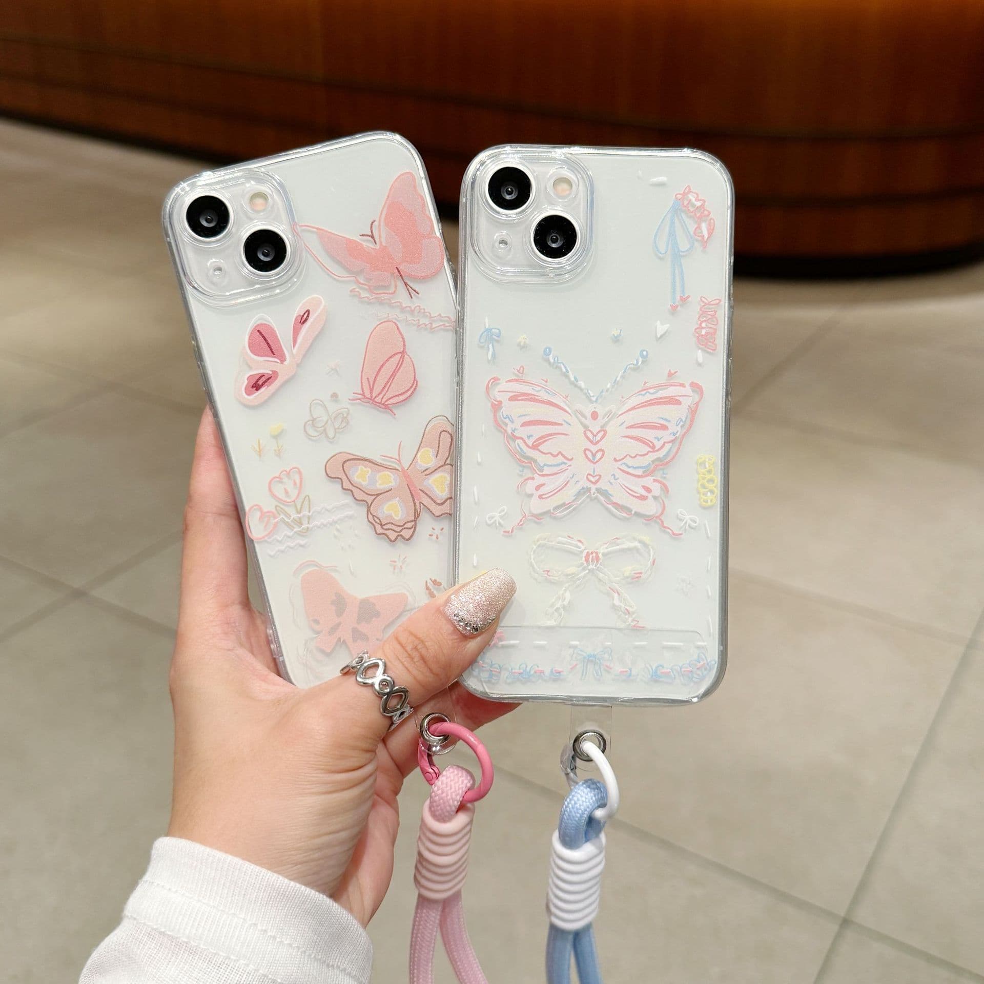 Butterfly Light Strip Phone Case Compatible with iPhone 13 Pro Max, 12, 13, 14, 15, 15 Pro, Cartoon Design, Precision Cutouts, 11 Pro