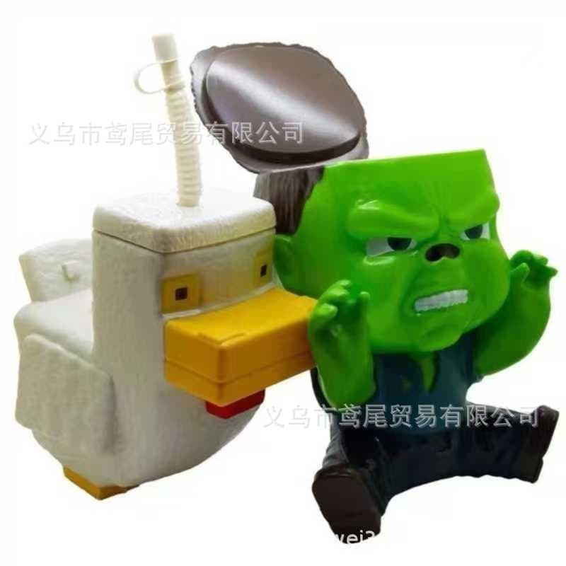 2025 Cross-border Hot-selling Minecraft Movie Popcorn Bucket and Cup Resin Decorative Figurine World Merchandise