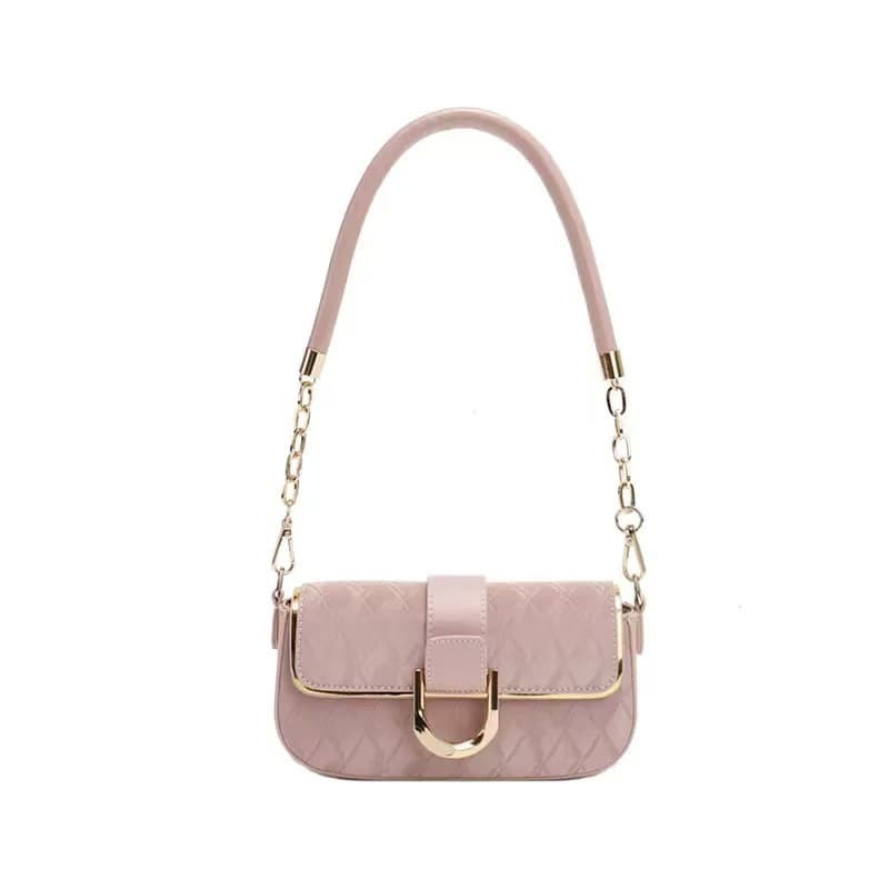 New Style High-End Rhombus Chain Shoulder Bag for Office Workers, Simple and Stylish Small Square Bag for Women