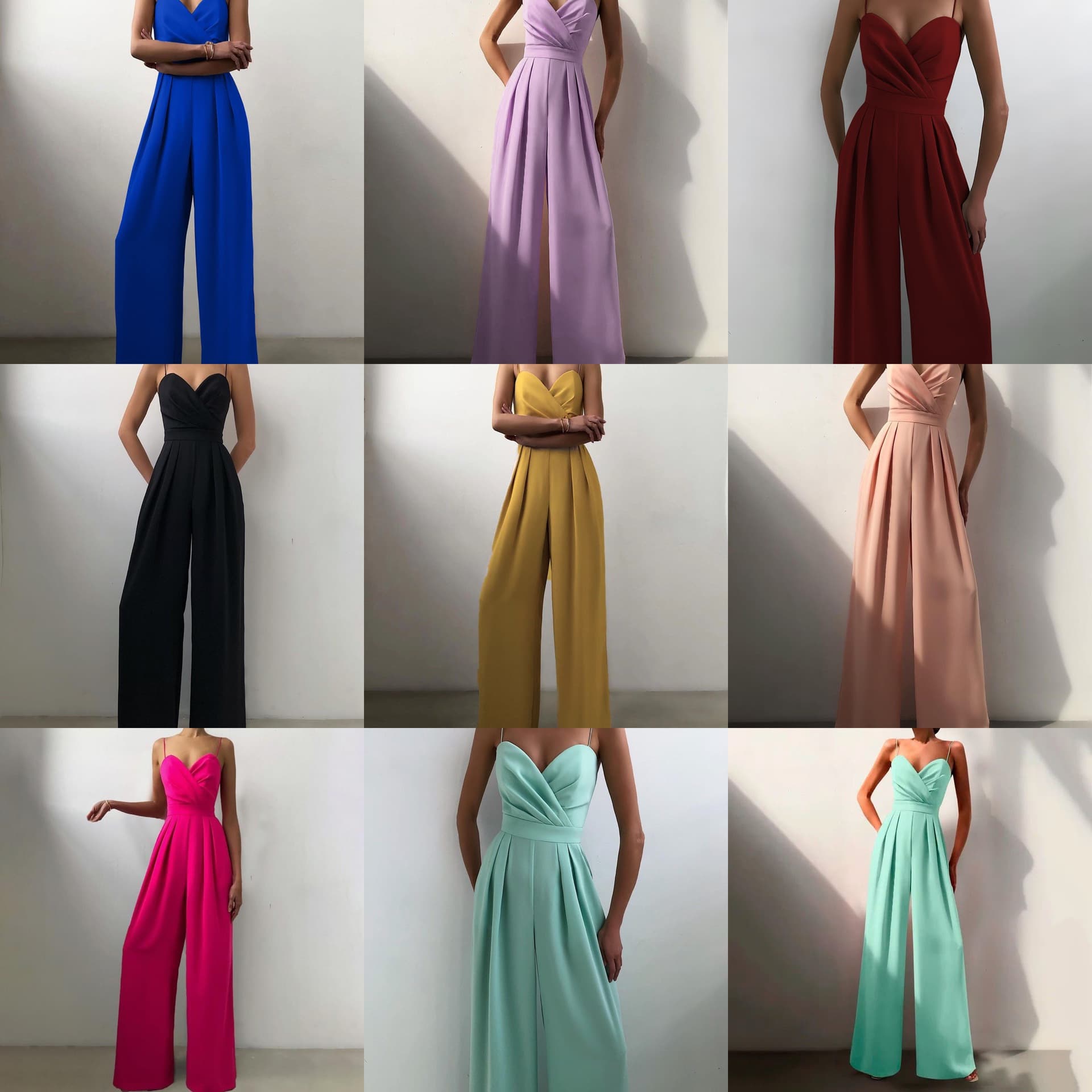 GY2105 Women's Jumpsuit, Cross-Border Strapless High-Waist Straight-Leg Floor-Length Minimalist Jumpsuit, Spring/Summer New Arrival