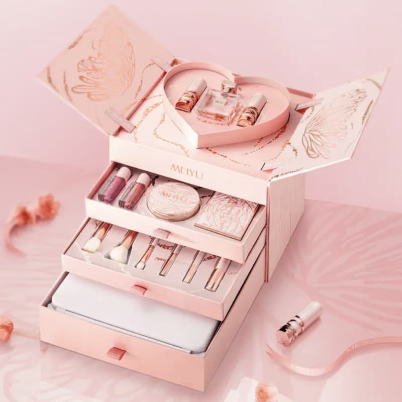 Meiyu Blooming Makeup New Christmas Gift for Girls Birthday Gift Cosmetics Lipstick Full Set Beauty Gift Box