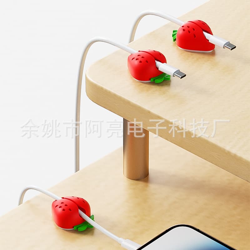 New Factory Design Pineapple Data Cable Organizer, No-Drilling Adhesive Cable Management Clip for Charging Cords
