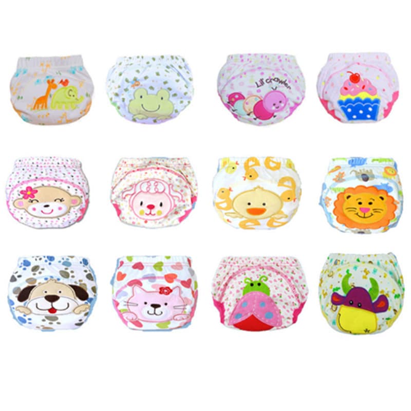 Children's Cartoon Diaper Pants Baby Training Pants Infant Cotton Breathable Washable Pull-Up Pants