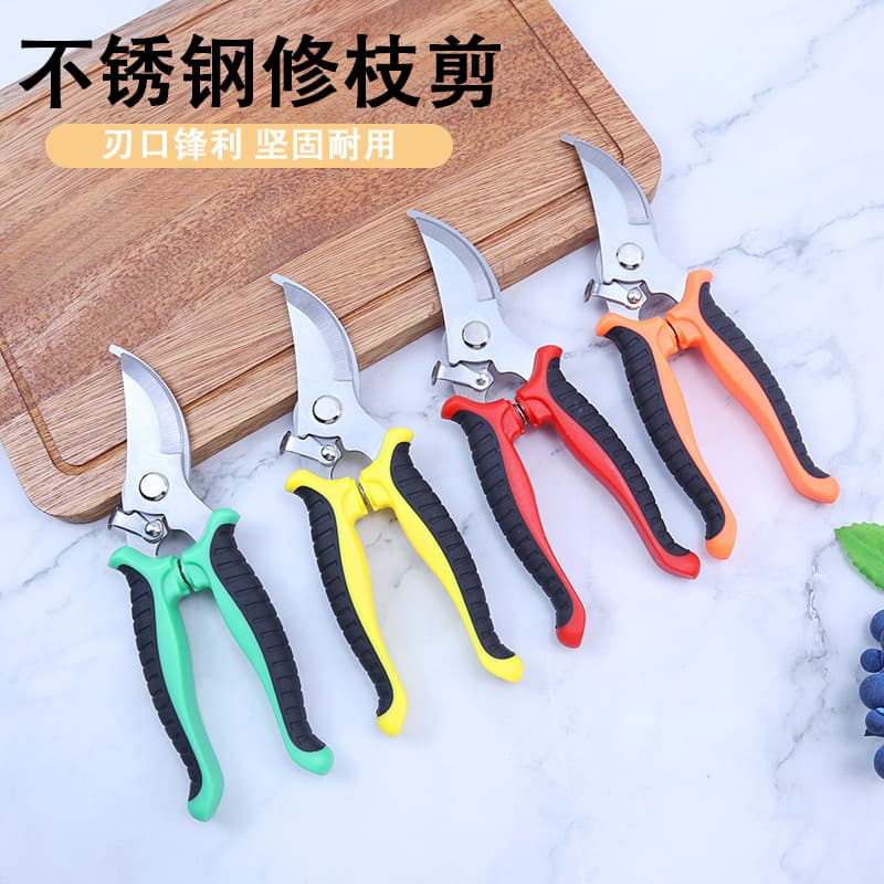 Stainless Steel Garden Household Pruning Shears, Powerful Pruning and Fruit Picking Scissors
