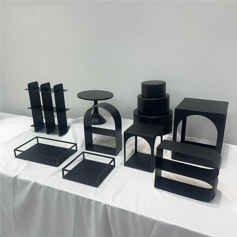 Black Dessert Stand Set Premium Wedding Main Cake Stand Party Cake Plate European Light Luxury Dessert Rack