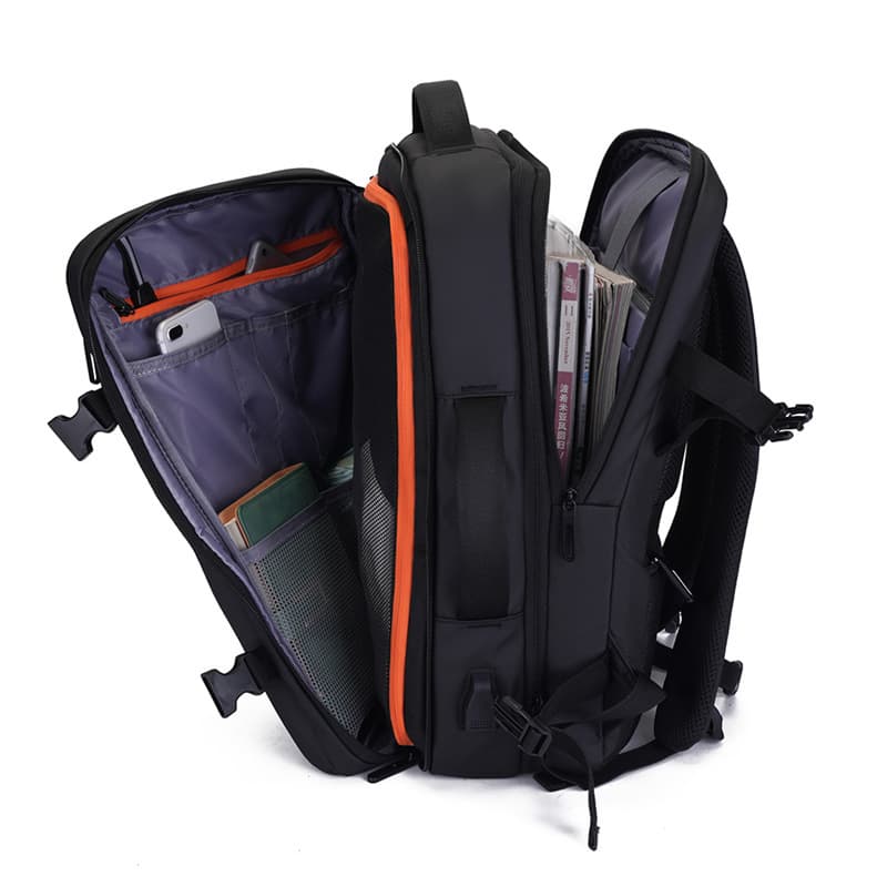 Cross-border Men's Business Expandable Laptop Backpack Large Capacity Travel Bag with Wet-Dry Separation Function and Hand-Carry Design