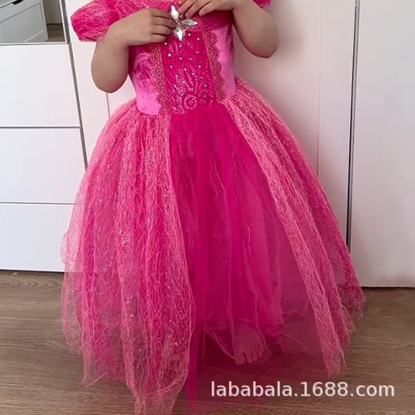 2024 Glowing Pink Princess Dress Girls Halloween Costume Girls Toddler Children Teen Dress