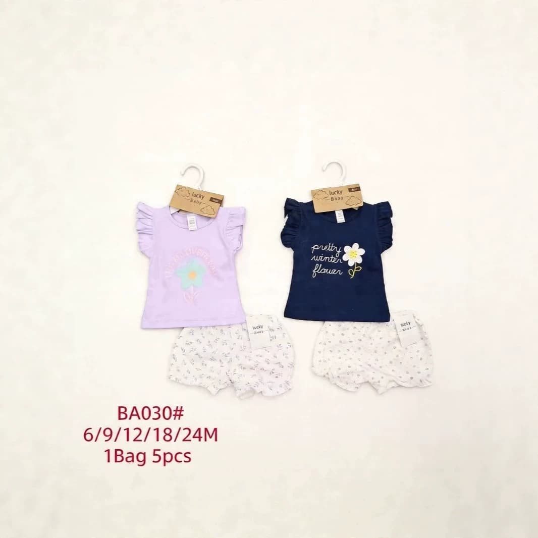 Children's Clothing Wholesale Baby Girl Summer 4-Piece Set Export Cross-Border Supply Stock 5 Sets/Pack European and American Style Infant Clothing