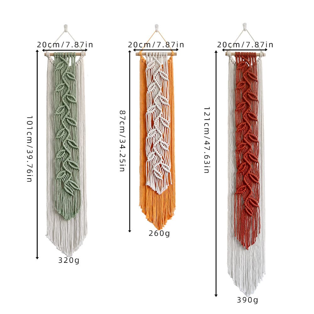 Bohemian Leaf Fringe Tapestry Handwoven Home Decor Background Room Wall Hanging