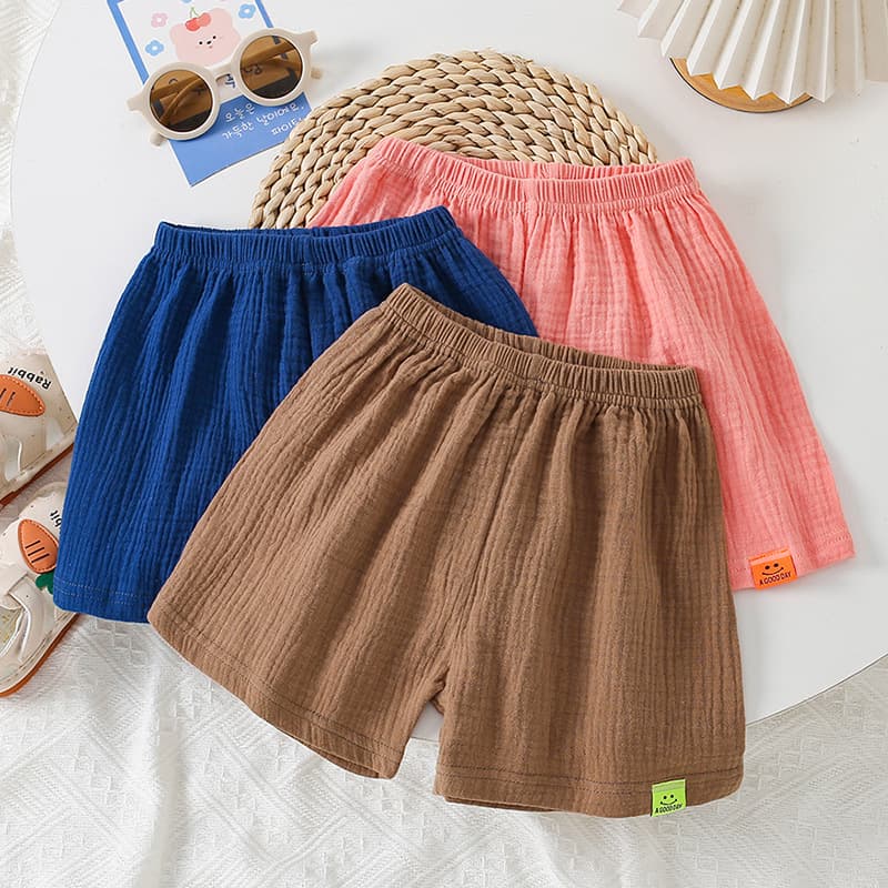 New Children's Summer Shorts Boys Girls Candy Cotton Gauze Shorts Toddler Kids Beach Thin Three-Quarter Pants Sleep Shorts Versatile