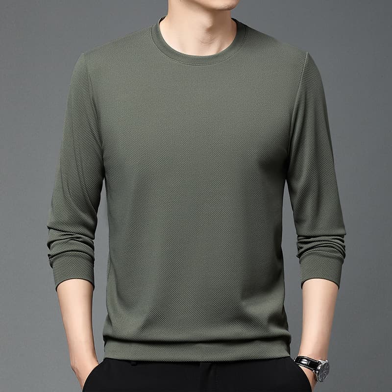 Long Sleeve T-Shirt Men's Autumn Winter New Round Neck Casual Fashion Tee Undershirt Top Wholesale Drop Shipping