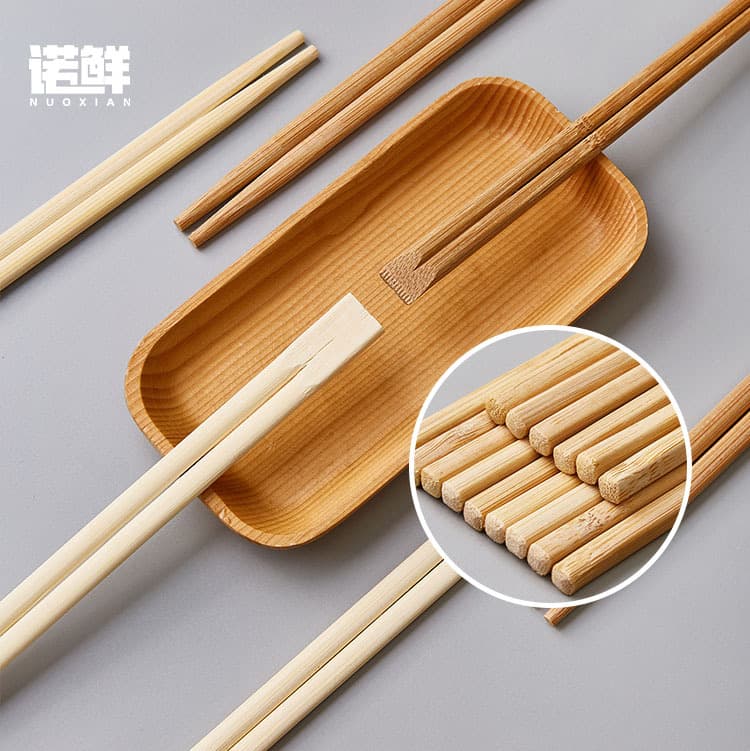 Wooden disposable chopsticks, inexpensive and high-end tableware for restaurants and home use; individually packaged bamboo chopsticks; commercial sets.