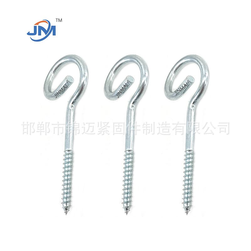Hot-Dip Galvanized Open-End Pig Tail Screw Eye/Eye Bolt Screw Open-End Self-Tapping Screw Supports Processing Customization