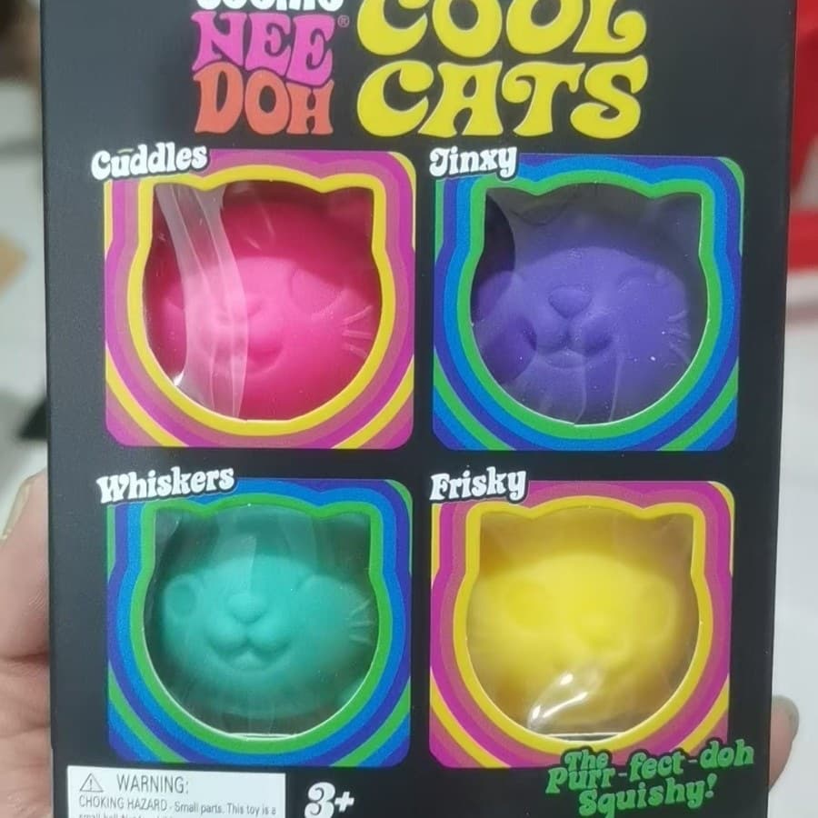 Cross-Border In-Stock Needoh Teenie Cool Cats - Soft and Cute Cat Mini Fingertip Toy Set