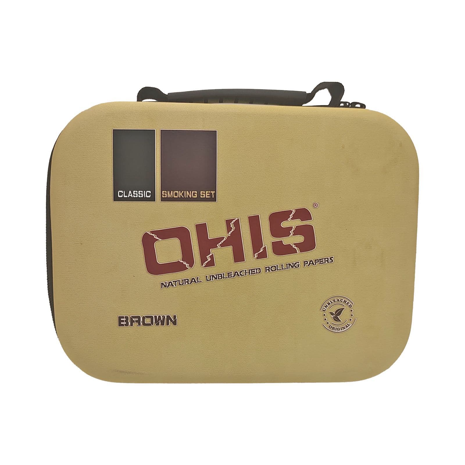 OHIS Brown Zipper Pouch Smoking Kit 10-Piece Portable Outdoor Hand-Rolling Set