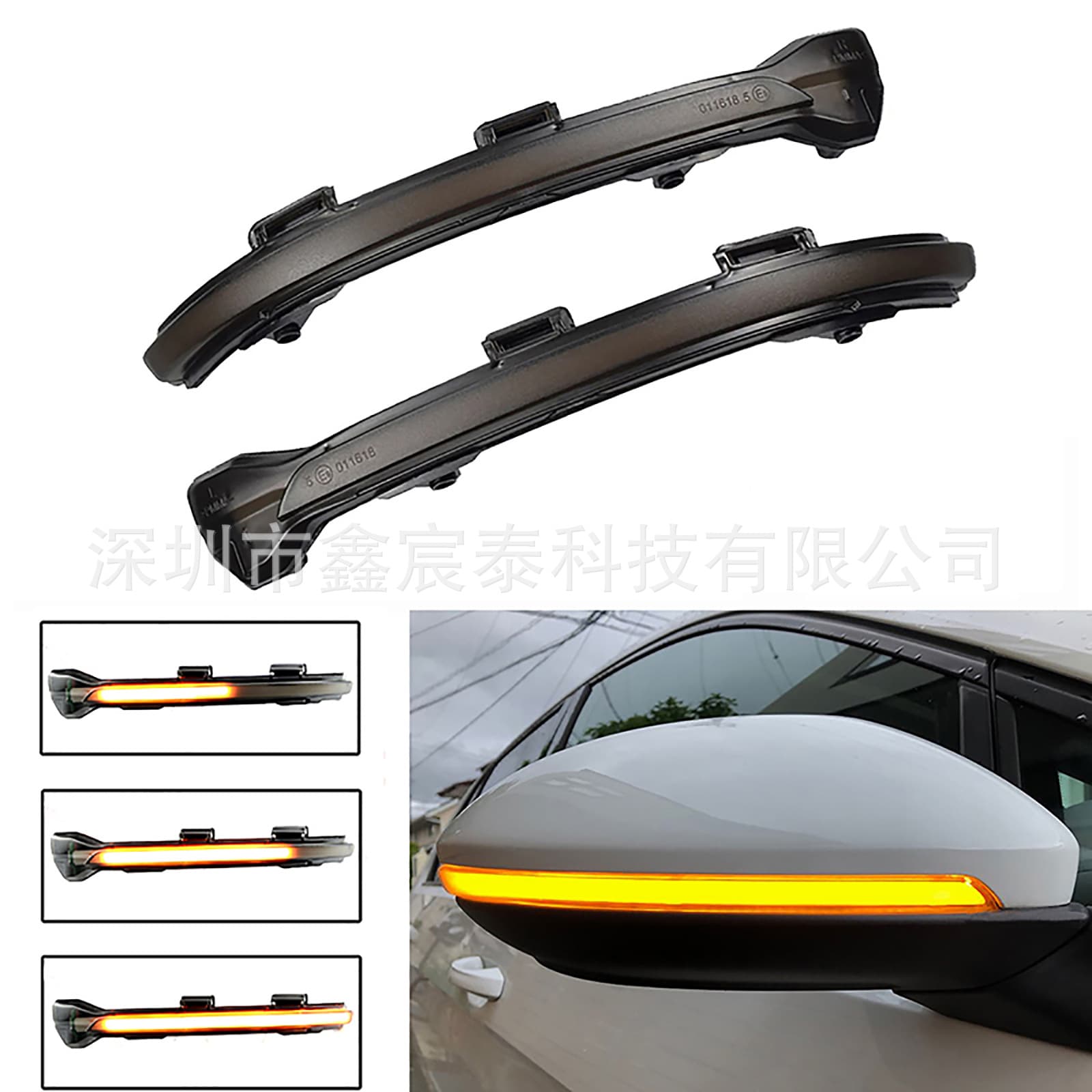 Compatible with Volkswagen Golf 7 7.5 GTI GTD Touran LED Side Mirror Sequential Turn Signal Light