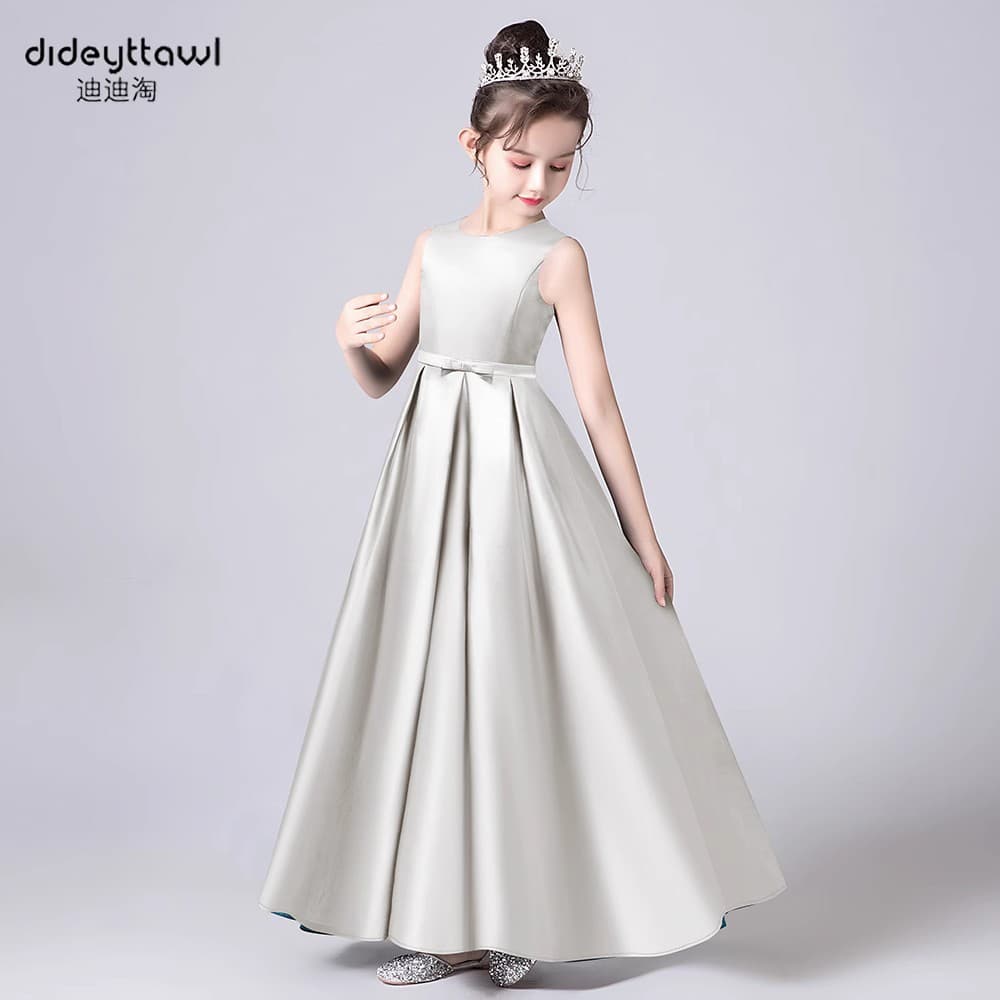 Cross-border Source Children's Formal Dress High-end Satin Piano Performance Dress Little Girl Birthday Princess Dress Amazon