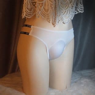 Summer Ice Silk Low Waist Sexy Contour Design Men's Space Capsule Visible Large Triangle Briefs Loose Sponge Underwear