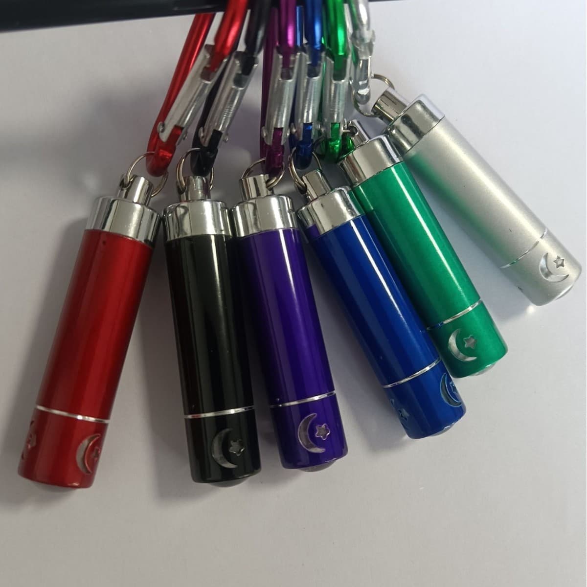 White star and moon light, aluminum alloy mini flashlight, mini portable flashlight, keychain light.